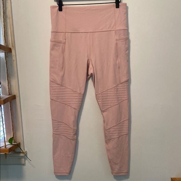 Athleta Pale Pink Inclination Moto Tights Size Large - Picture 1 of 9